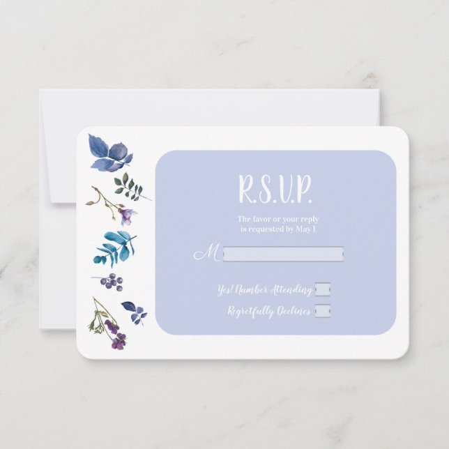 Lavender Lilac Purple Iris Spring Floral RSVP (Anverso)