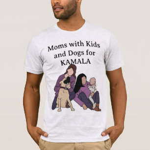 Lavender - Mamá niña y perro por camiseta Kamala