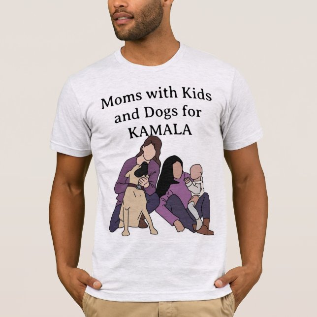 Lavender - Mamá niña y perro por camiseta Kamala (Anverso)