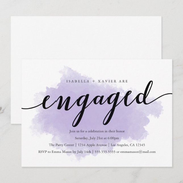 Lavender Mist | Invitación de la Parte Contratante (Anverso / Reverso)