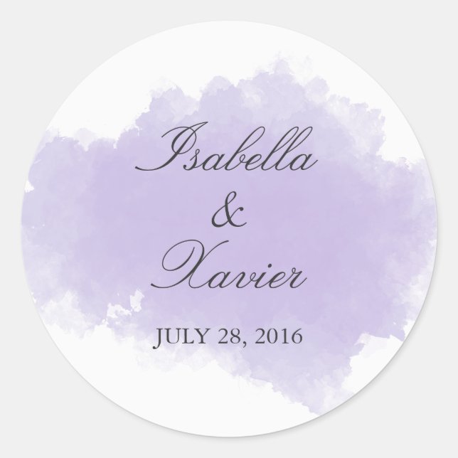Lavender Mist | Pegatina del favor de la boda (Anverso)
