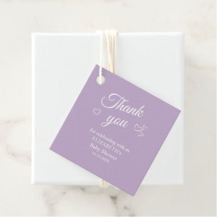 Lavender Modern Baby Shower Gracias Etiqueta De Fa