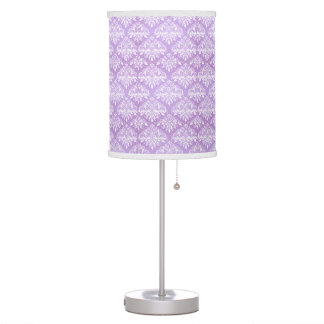 Lavender Morple Damask Style Table / Desk Lamp
