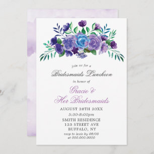 Lavender Paint Floral Bridesmaids Luncheon Invita