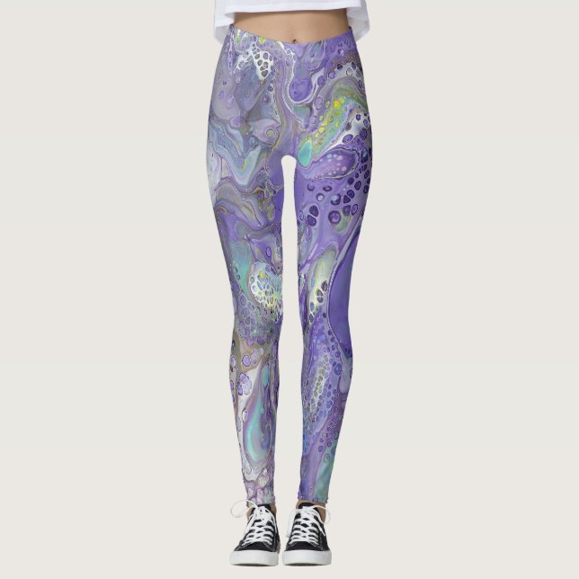 Lavender & Pastel Abstract Leggings - "Naomi" (Anverso)