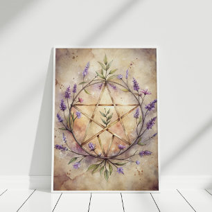 Lavender Pentacle Wall Art - Decoración suave de l