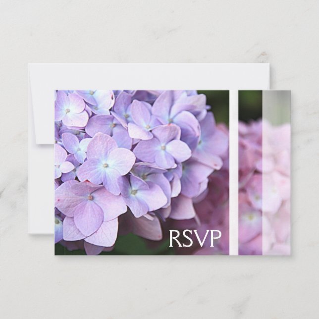©Lavender & Pink Hydrangeas Wedding RSVP (Anverso)