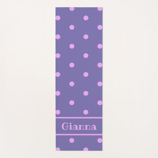 Lavender Polka Dot Yoga Mat (Anverso)