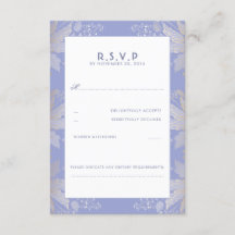 Lavender Purple Floral Elegante Boda RSVP Tarjetas