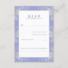Lavender Purple Floral Elegante Boda RSVP Tarjetas