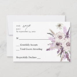 Lavender Purple Floral no Comida RSVP