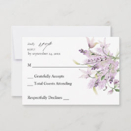 Lavender Purple Floral no Comida RSVP 2