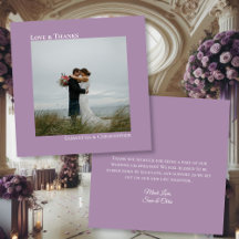Lavender Purple Love Gracias Foto y Boda de notas