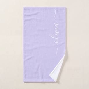 Lavender Purple Modern Script Girly Monograma Nomb