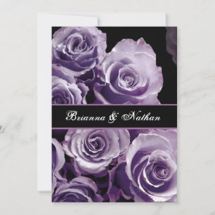 LAVENDER PURPLE Rose Bouquet Wedquet Invitación a 