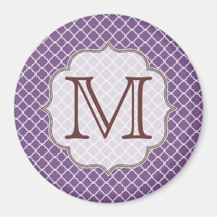 Lavender Quarterfoil Monograma Imán Inicial