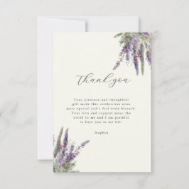 Lavender Regal Floral Bridal Ducha Gracias Tarjeta