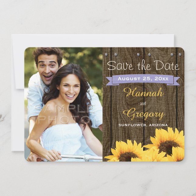 LAVENDER RUSTIC SUNFLOWER GUARDAR LA TARJETA DE FE (Anverso)