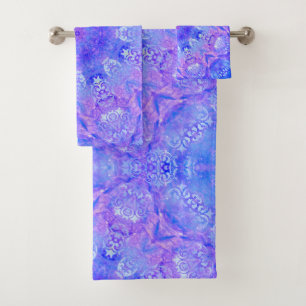 Lavender Sky Blue Purple Sparkle Damask