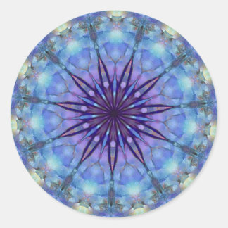 Lavender Starburst Mandala Round Pegatinas