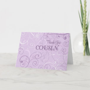 Lavender Swirls Cousin Gracias Tarjeta De Novias