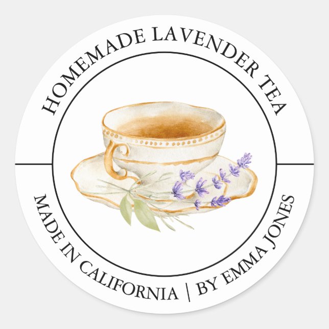 Lavender Tea Etiqueta moderna (Anverso)