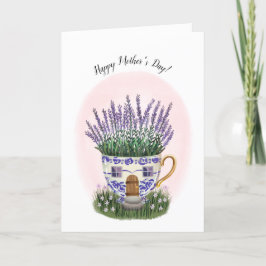 Lavender Teacup Tarjeta del Día de la Madre