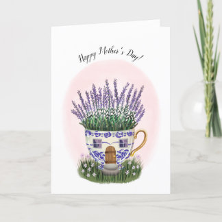 Lavender Teacup Tarjeta del Día de la Madre