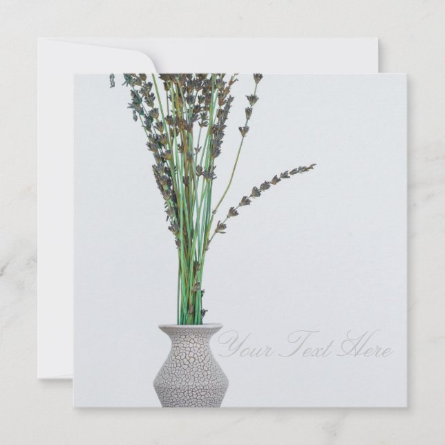 Lavender Vase Minimalismo Su Tarjeta Plana de Text (Anverso)