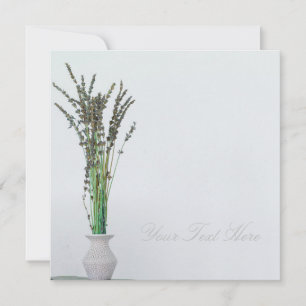 Lavender Vase Minimalismo Su Tarjeta Plana de Text