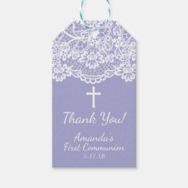 Lavender Vintage Lace Primera etiqueta de regalo d