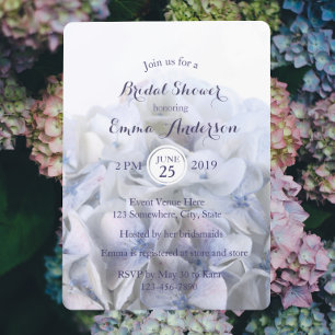 ©Lavender White Hydrangea Bridal Shower Invitación