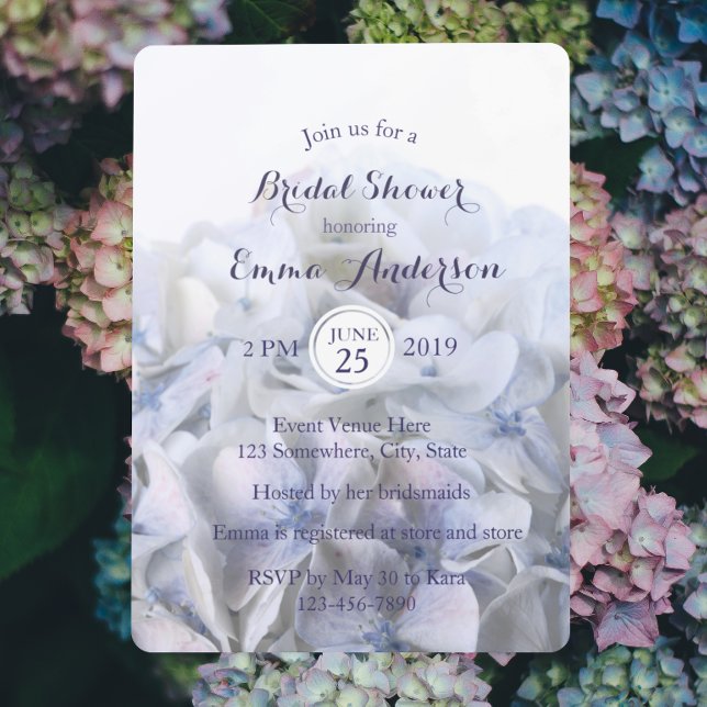 ©Lavender White Hydrangea Bridal Shower Invitación (Subido por el creador)