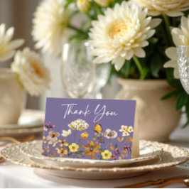 Lavender Wildflower Boho Boda Gracias Tarjeta