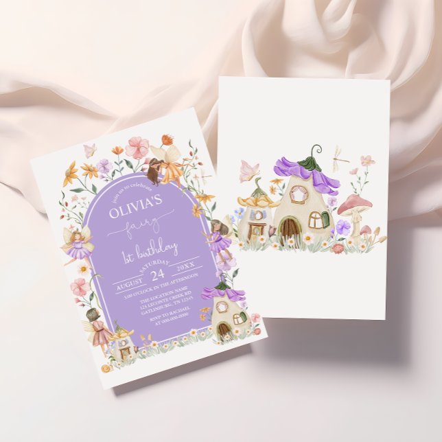 Lavender Wildflower Fairy 1ª Invitación de cumplea (Subido por el creador)
