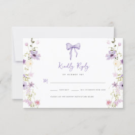 Lavender Wildflower RSVP Baby Shower Reply Card