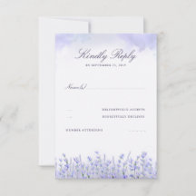 Lavenders Field Floral Purple Wedding RSVP
