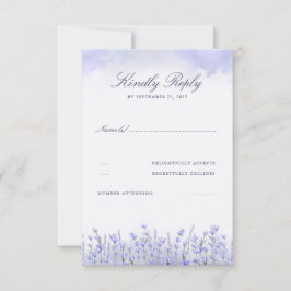 Lavenders Field Floral Purple Wedding RSVP