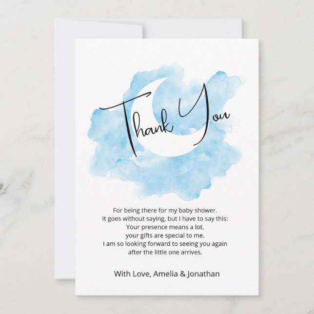 Lávese acuarela Celestial Tarjeta de agradecimient (Anverso)