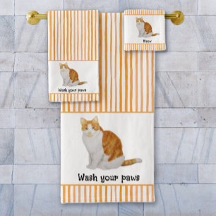 Lávese las patas Naranja Tiras acuáticas del gato