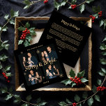 Lavish Black & Gold 4 Photos Collage Christmas<br><div class="desc">Lavish Black & Gold 4 Photos Collage Christmas Snowflakes Holidays Cards. Elevate your holiday season with our luxurious Christmas cards, designed to impress with their sophisticated style. Featuring a deep black background and a collage of 4 photos, these cards are enhanced with faux gold details, capturing the essence of Christmas...</div>