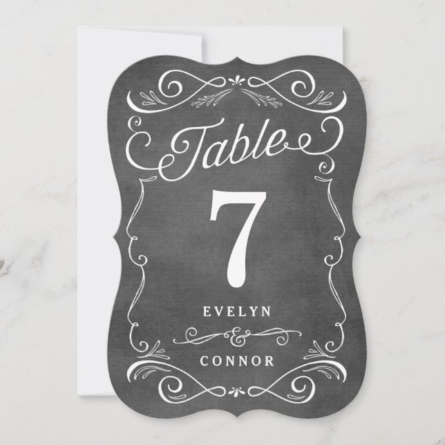 Lavish Scrolls Tarjeta de número de tabla de color (Anverso)