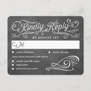 Lavish Scrolls Tarjeta RSVP de matrimonio en color