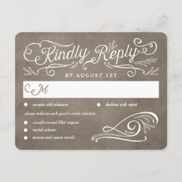 Lavish Scrolls Tarjeta RSVP de matrimonio en color