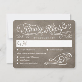 Lavish Scrolls Tarjeta RSVP de matrimonio en color