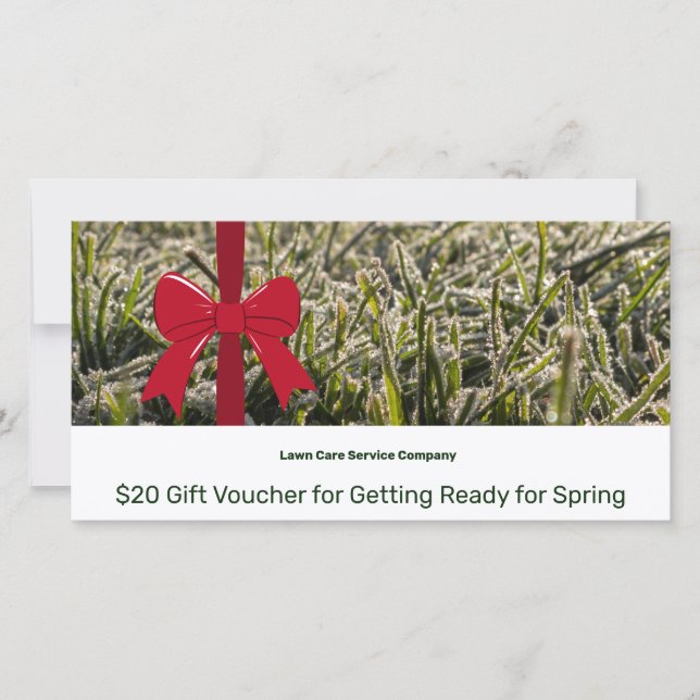 Lawn Care Maintenance Winter Gift Voucher Card (Anverso)