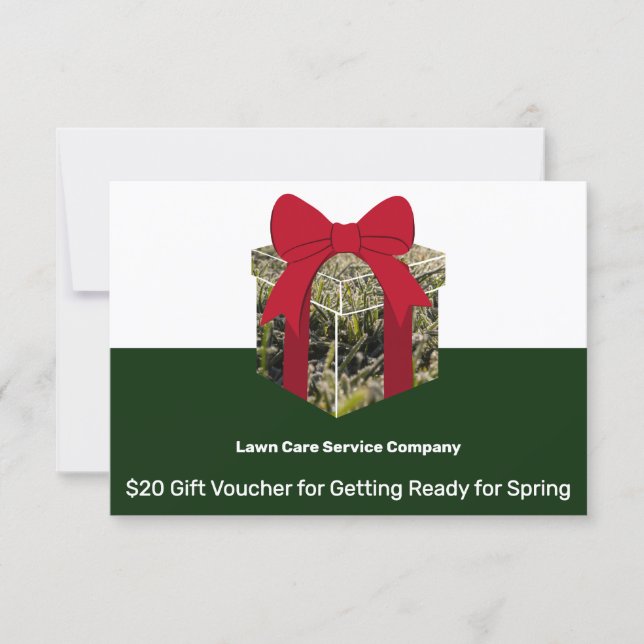 Lawn Care Service Holiday Season Gift Voucher Card (Anverso)