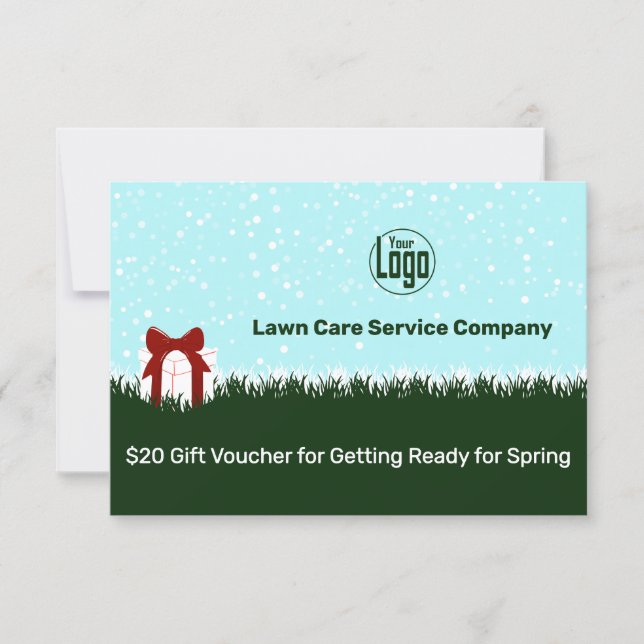 Lawn Care Service Winter Season Gift Voucher Card (Anverso)