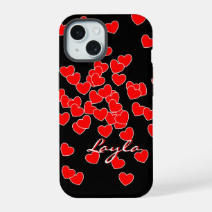 Layla - Plantilla de texto, Corazones rojos brilla