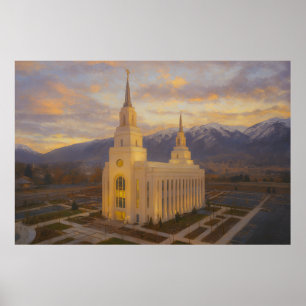 Layton Utah Temple Painting™ Poster de arte de par